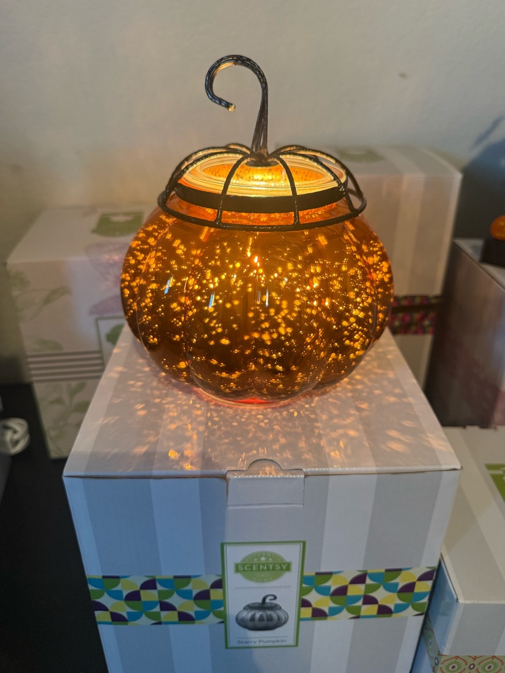 Scentsy Silver Pumpkin Warmer – Fall/Halloween Décor